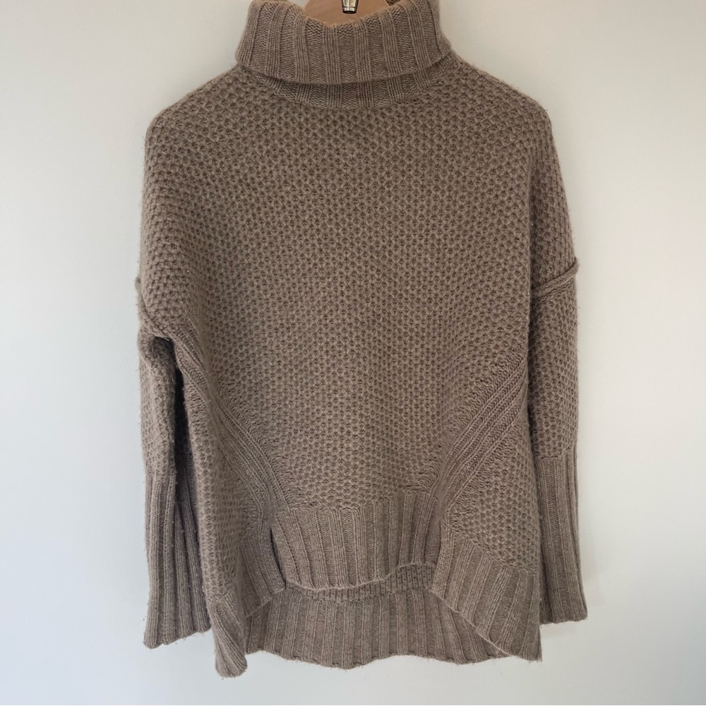 Zadig & Voltaire Taupe Chunky Knit Turtleneck Sweater